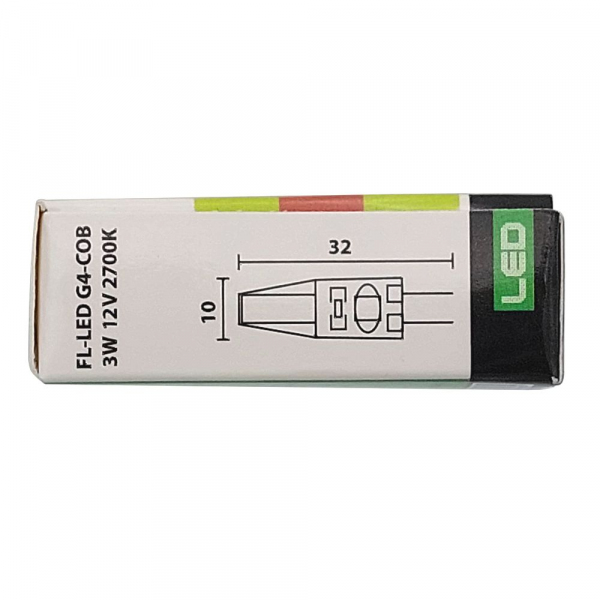 Лампа 3W 12V 2700к G4 210LM 10*38MM светодиодная тёплый белый