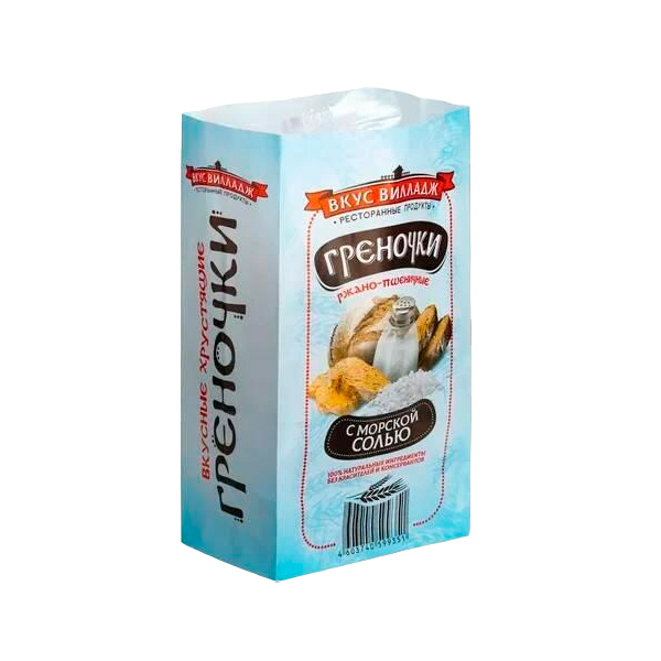 Греночки ржано-пшеничные с морской солью ПК ВКУСВИЛЛАДЖ